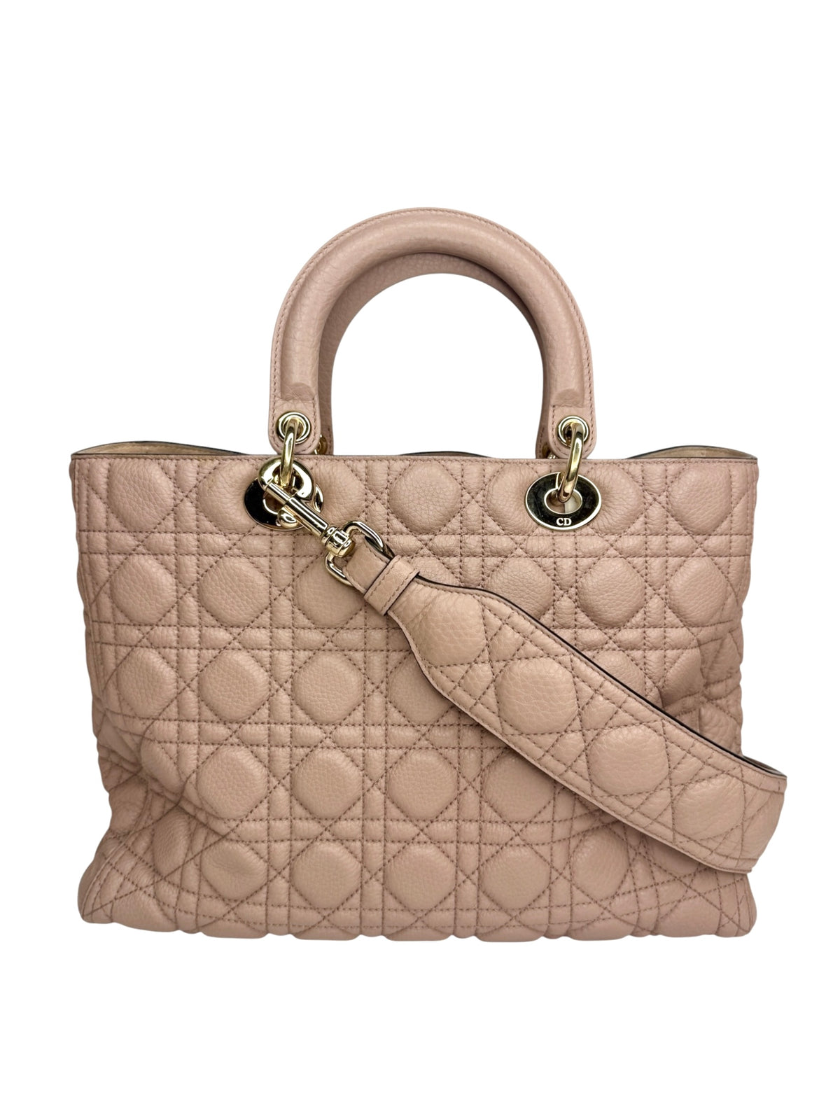 Dior Pink Calfskin Large Lady Dior GHW T8753