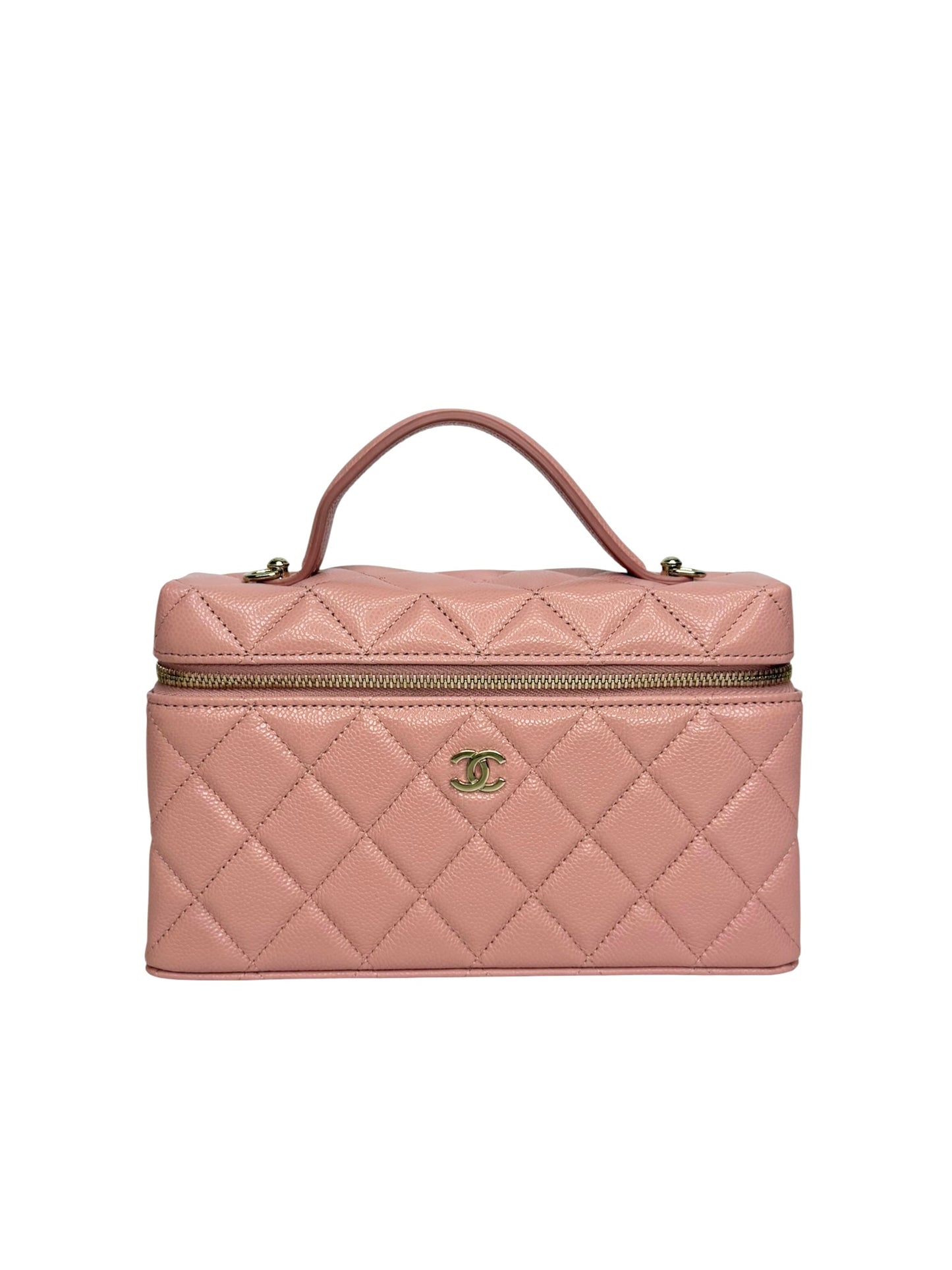 Chanel Pink Caviar Top Handle Slim Vanity T8730