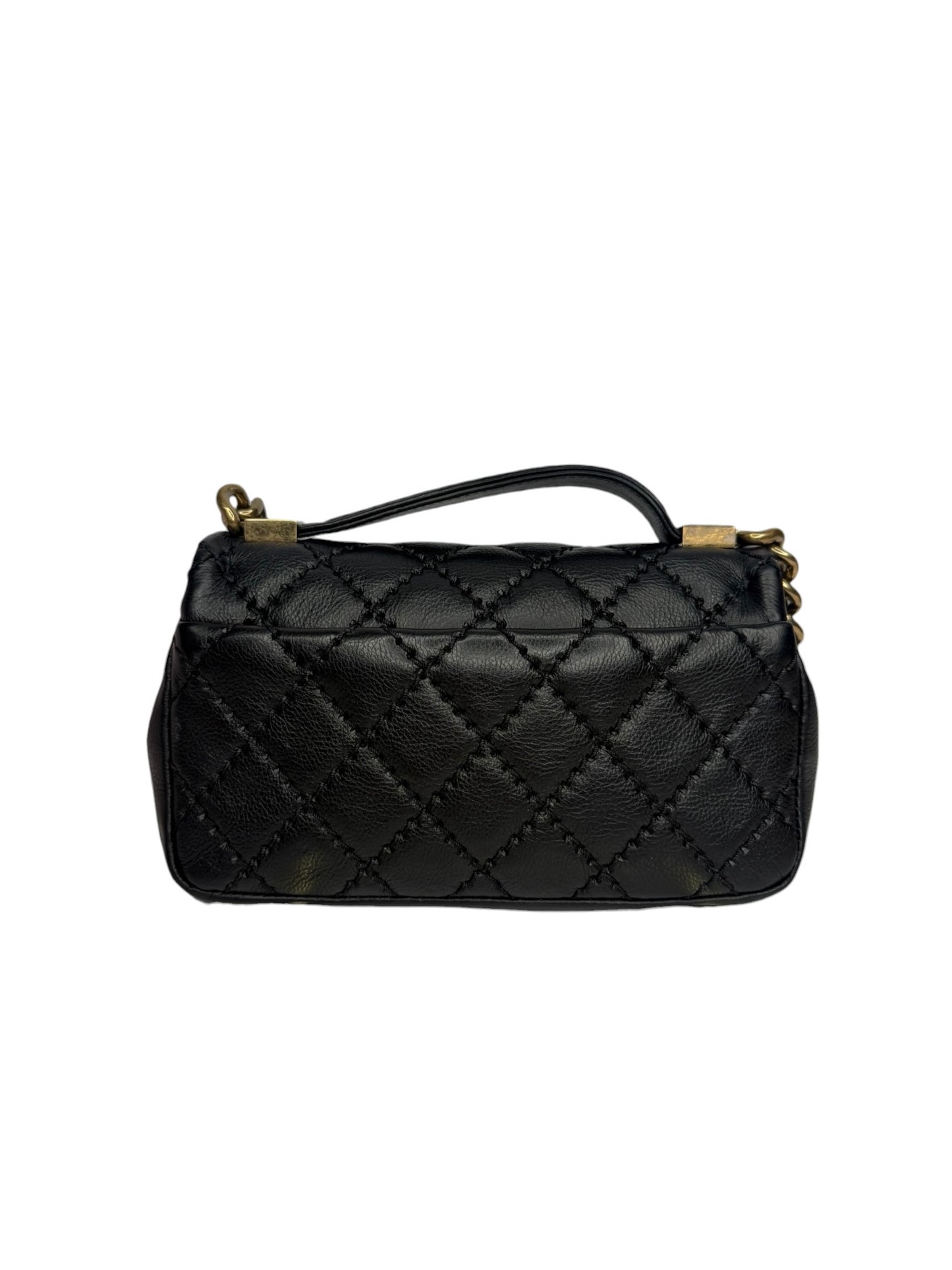Chanel Black Calfskin Top Handle Mini Flap T8756