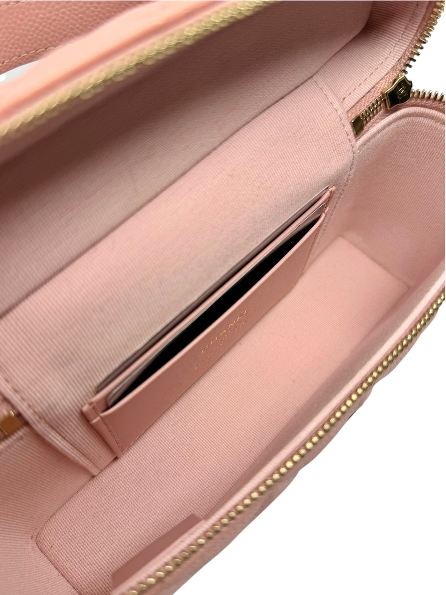 Chanel Pink Caviar Top Handle Slim Vanity T8730