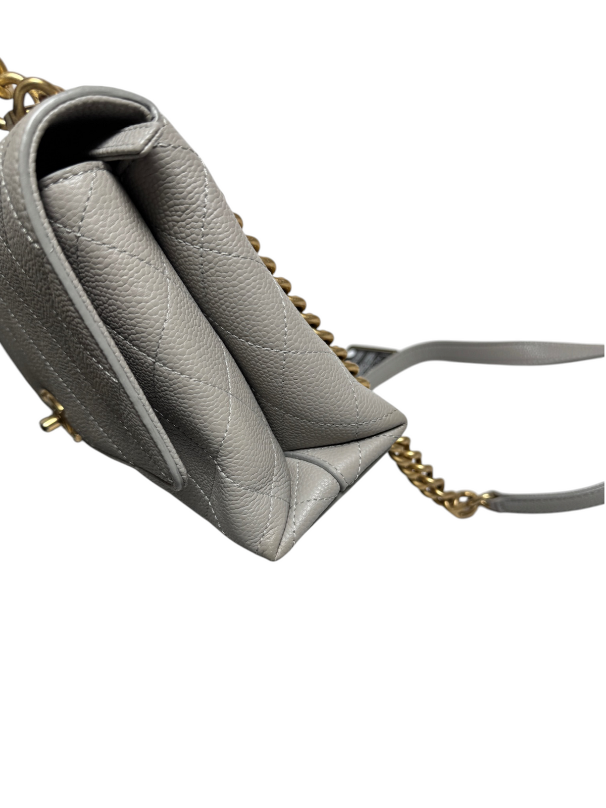 Chanel Gray Caviar Top Handle Flap T9248
