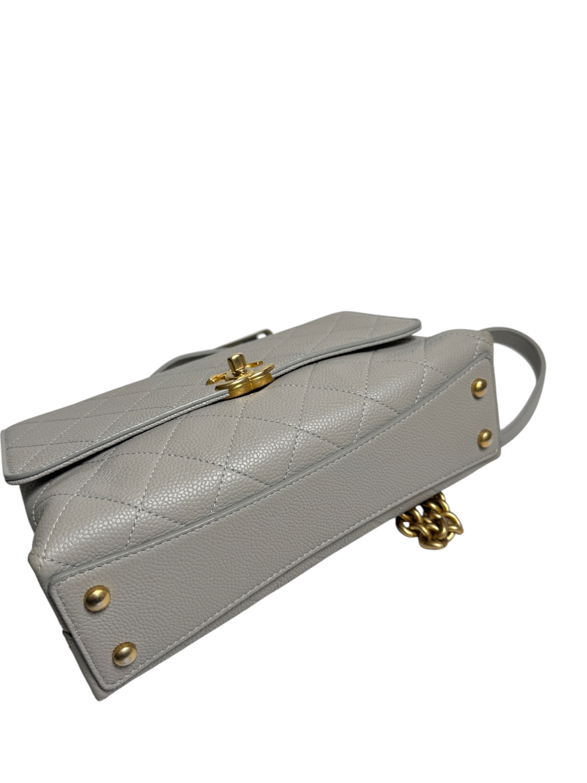 Chanel Gray Caviar Top Handle Flap T9248