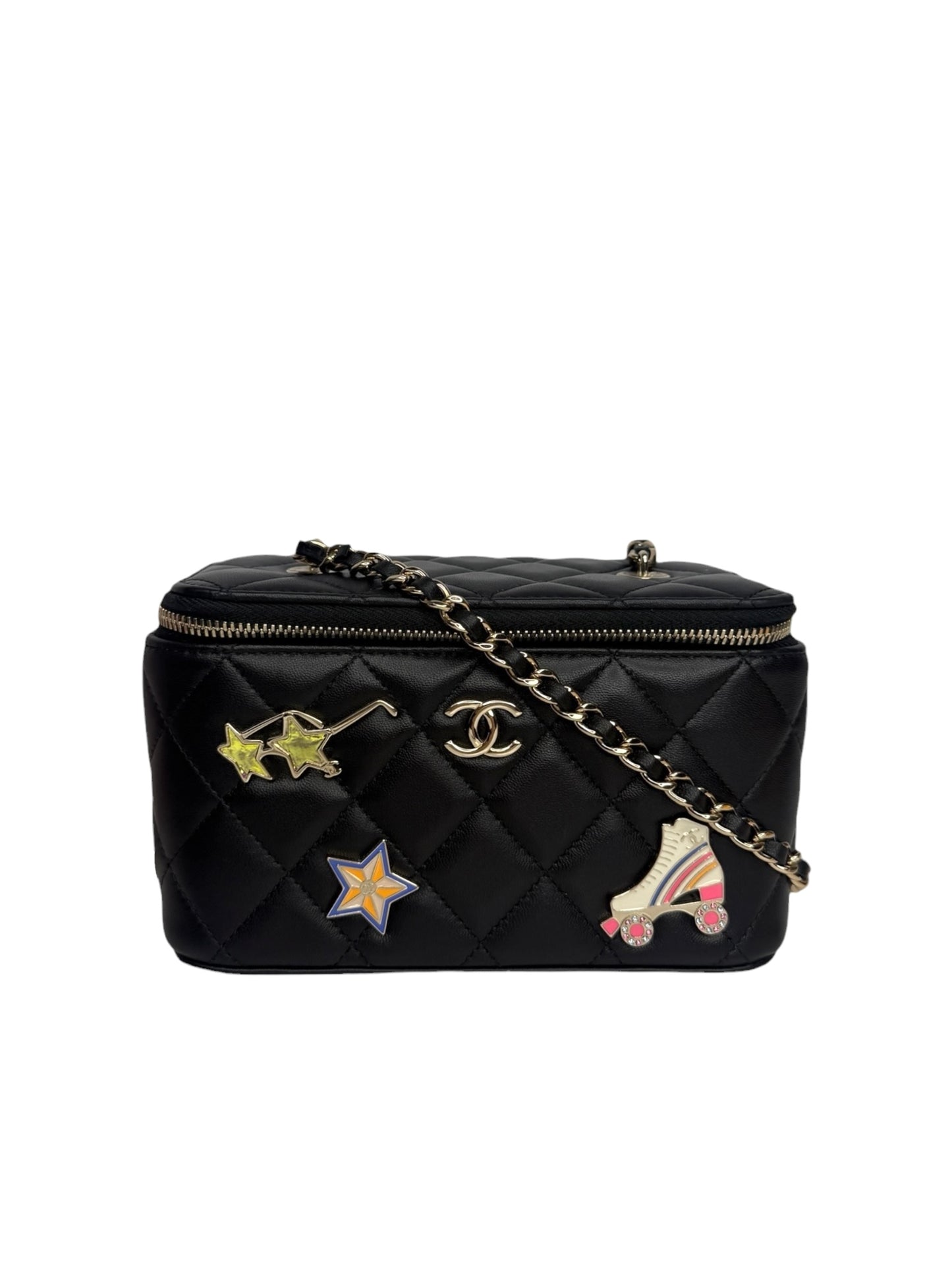 Chanel Lucky Charm Roller Skate Black Vanity Case T8758