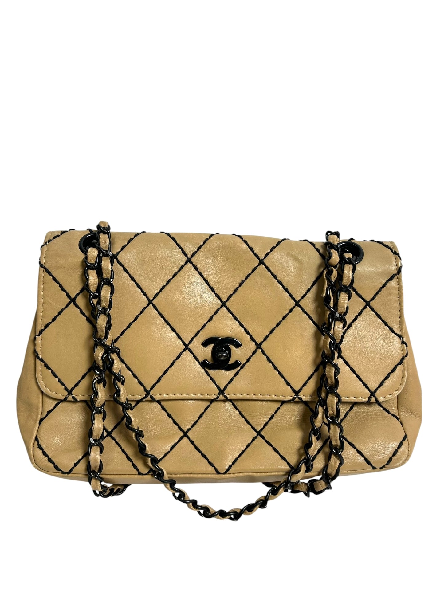 Chanel Beige Wild Stitch Medium Flap