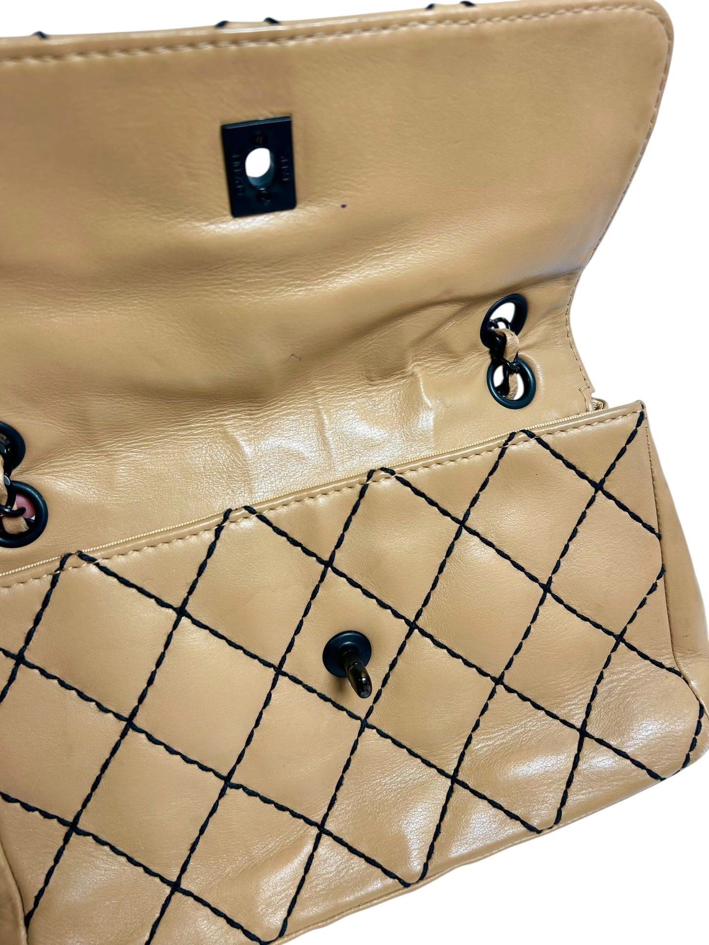 Chanel Beige Wild Stitch Medium Flap