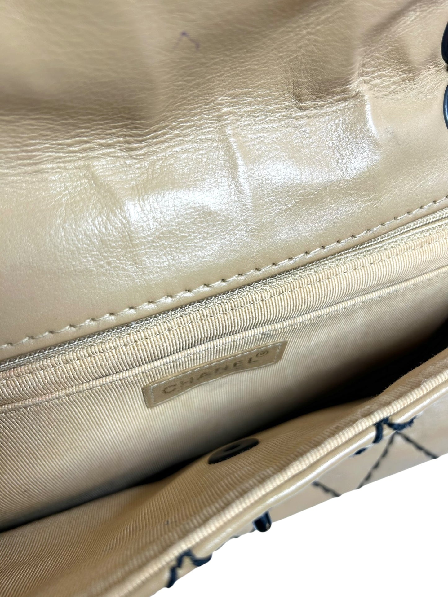 Chanel Beige Wild Stitch Medium Flap