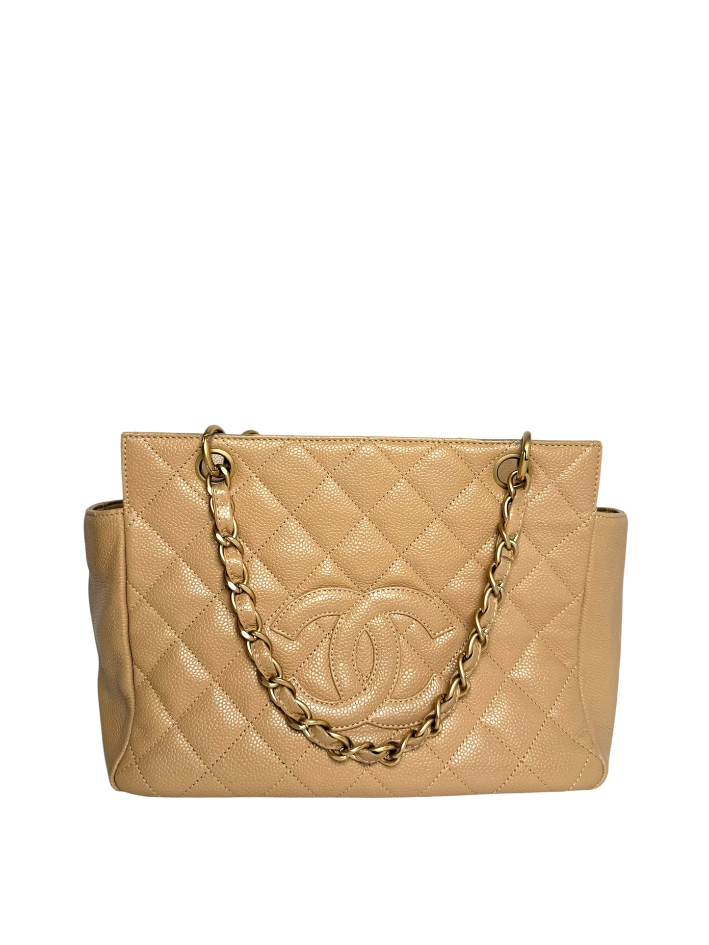 Chanel Tan Caviar Petit Timeless Tote GHW