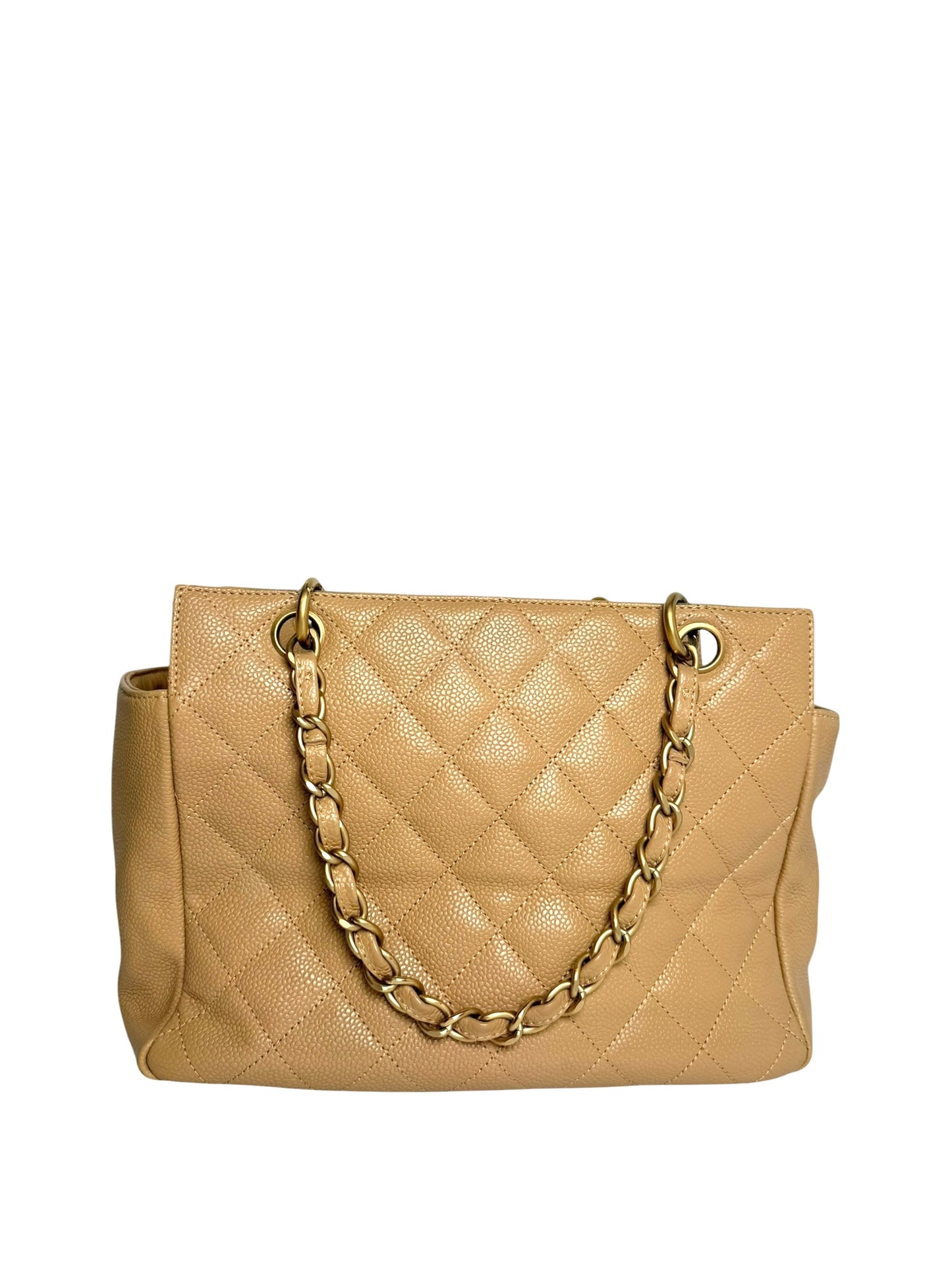 Chanel Tan Caviar Petit Timeless Tote GHW