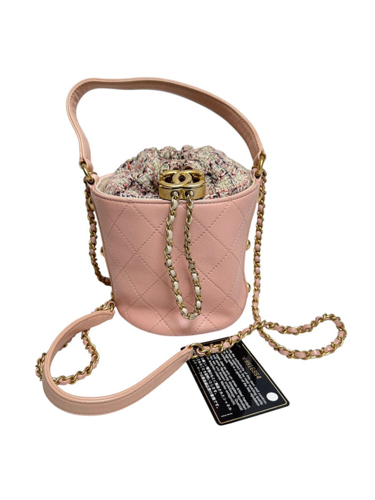 Chanel Pink Tweed Mini Bucket