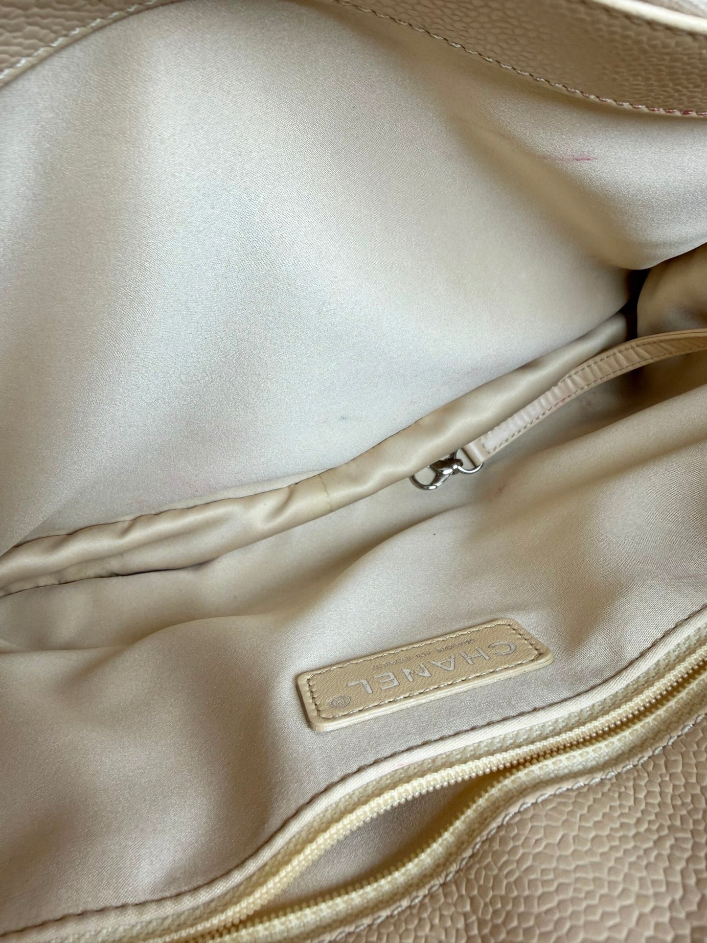 Chanel GST Beige Caviar Grand Shopping Tote SHW