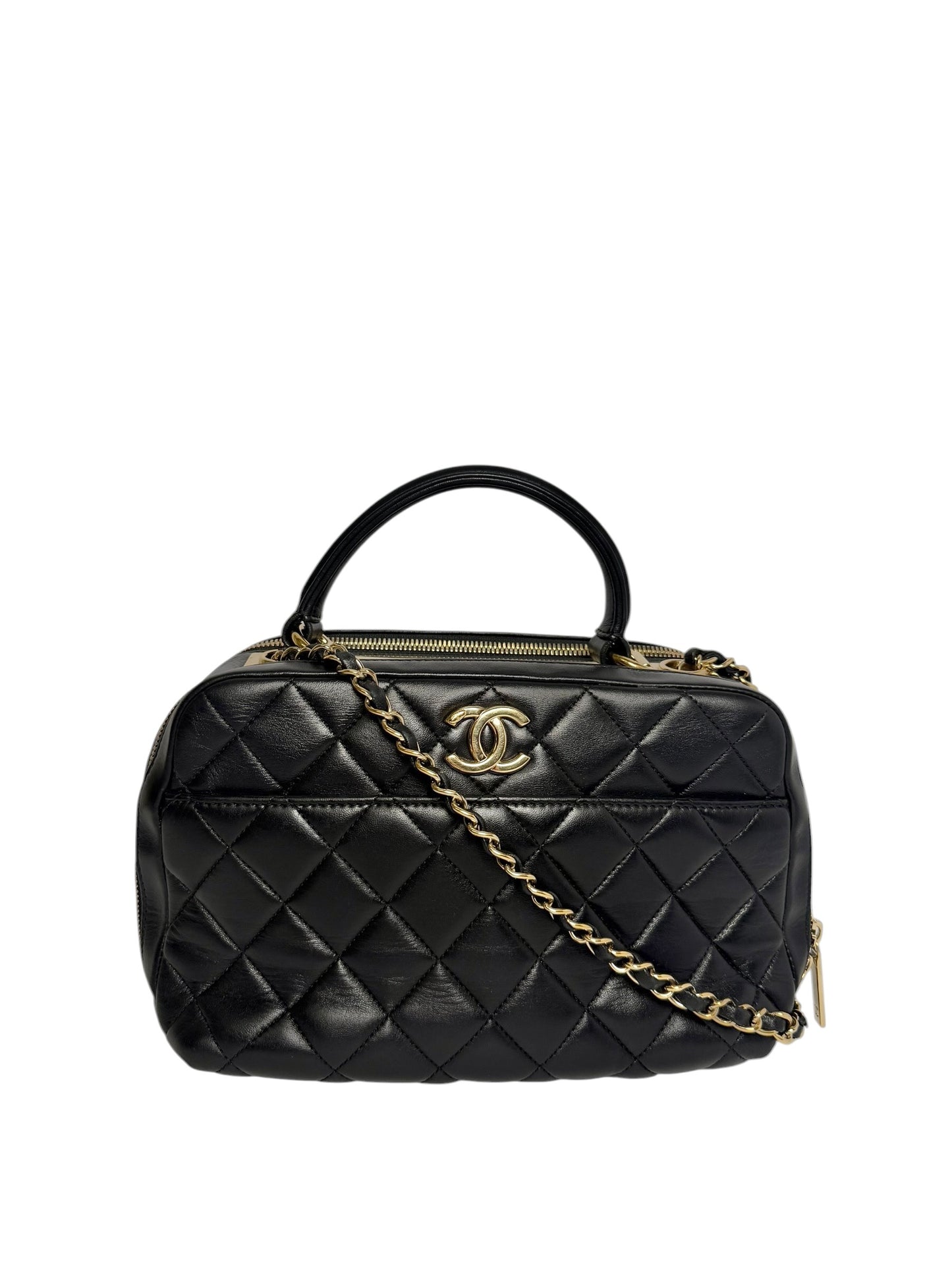 Chanel Quilted Trendy CC Bowling Bag Black
