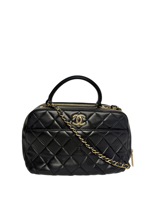Chanel Quilted Trendy CC Bowling Bag Black