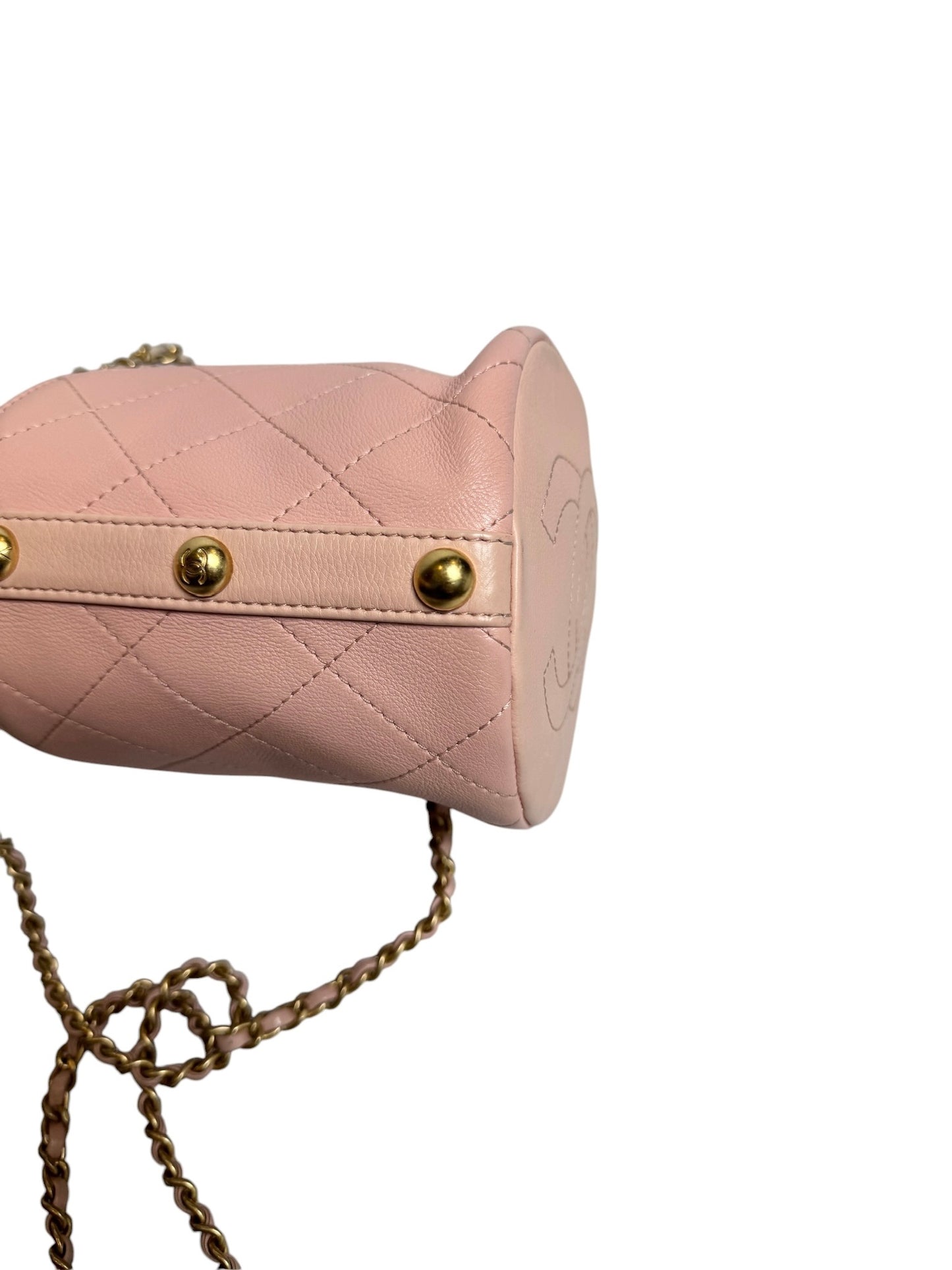 Chanel Pink Tweed Mini Bucket