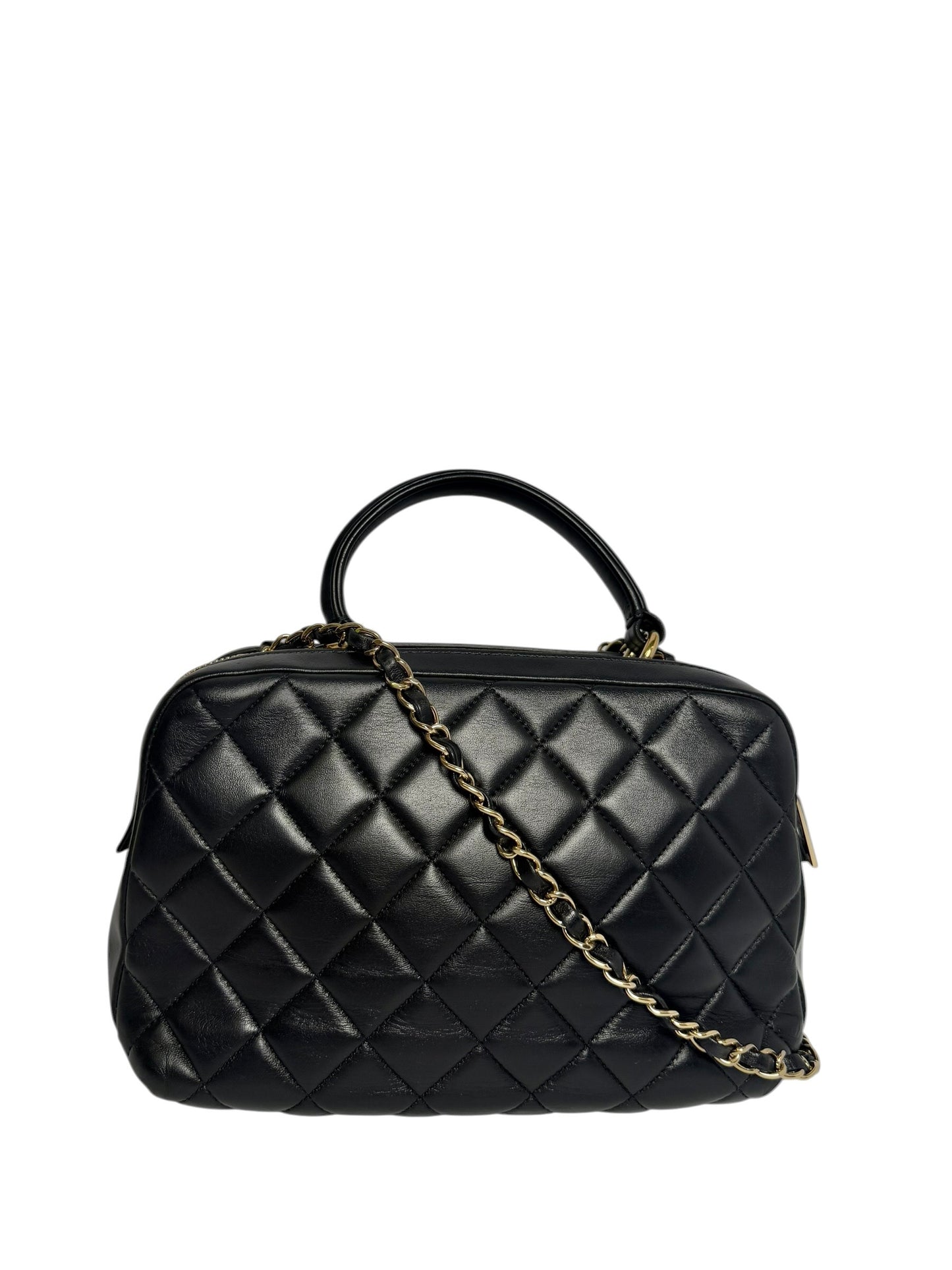 Chanel Quilted Trendy CC Bowling Bag Black