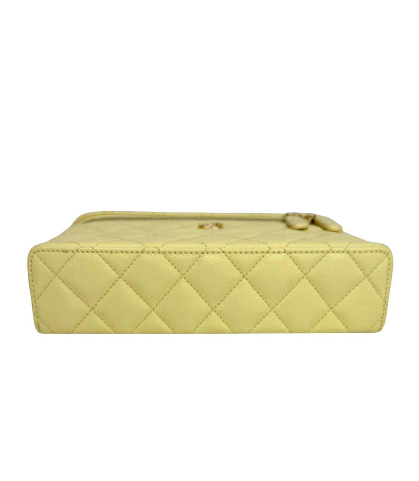 Chanel Light Yellow Caviar Slim Vanity T8749