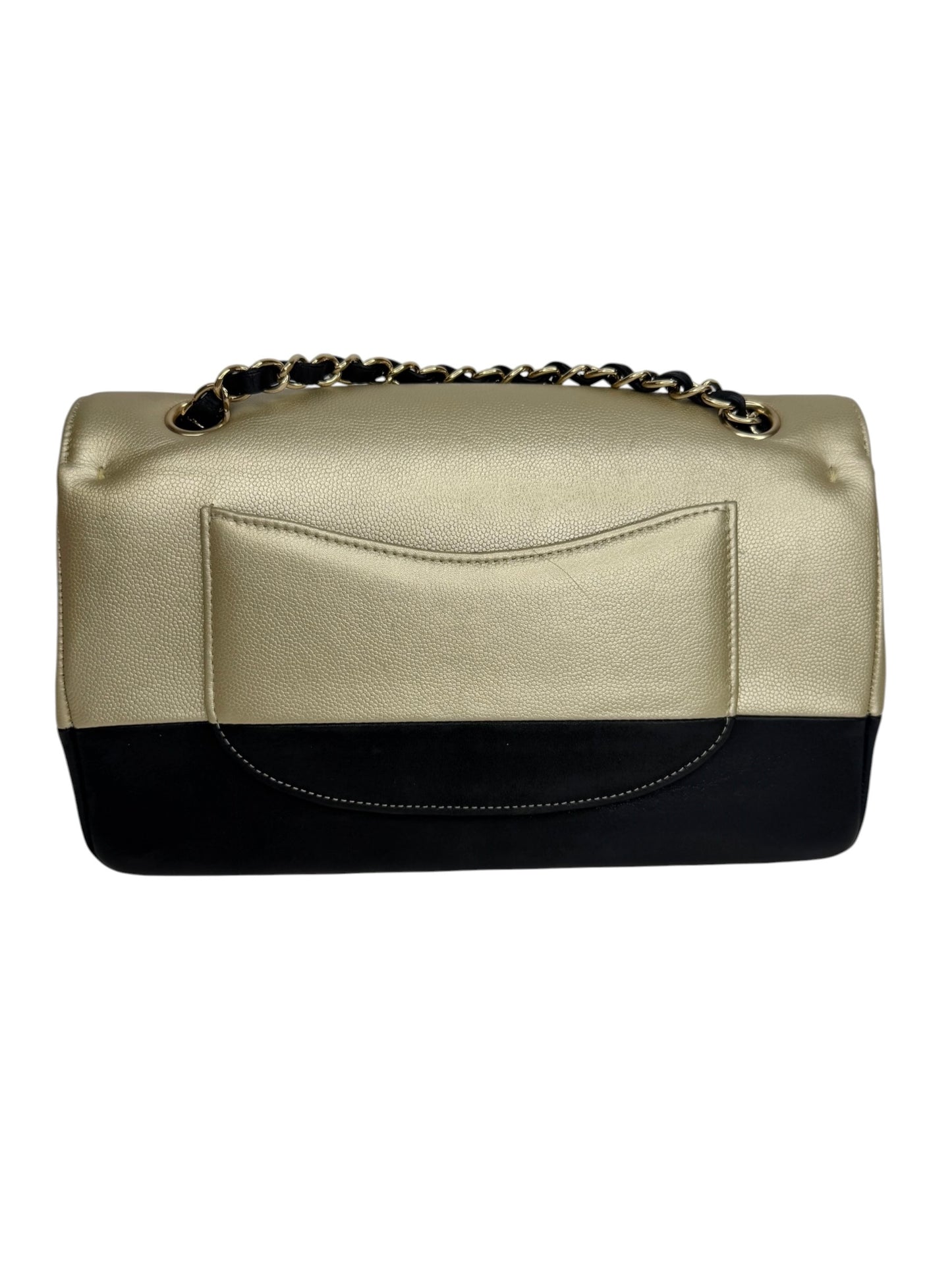 Chanel Metallic Caviar Duo Flap T1138