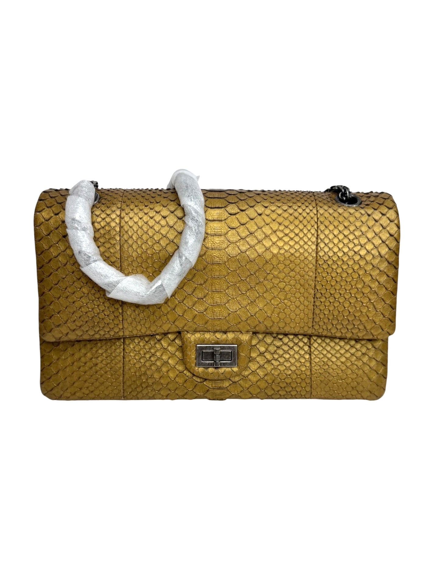 Chanel Gold Python 255 Reissue Double Flap T8735
