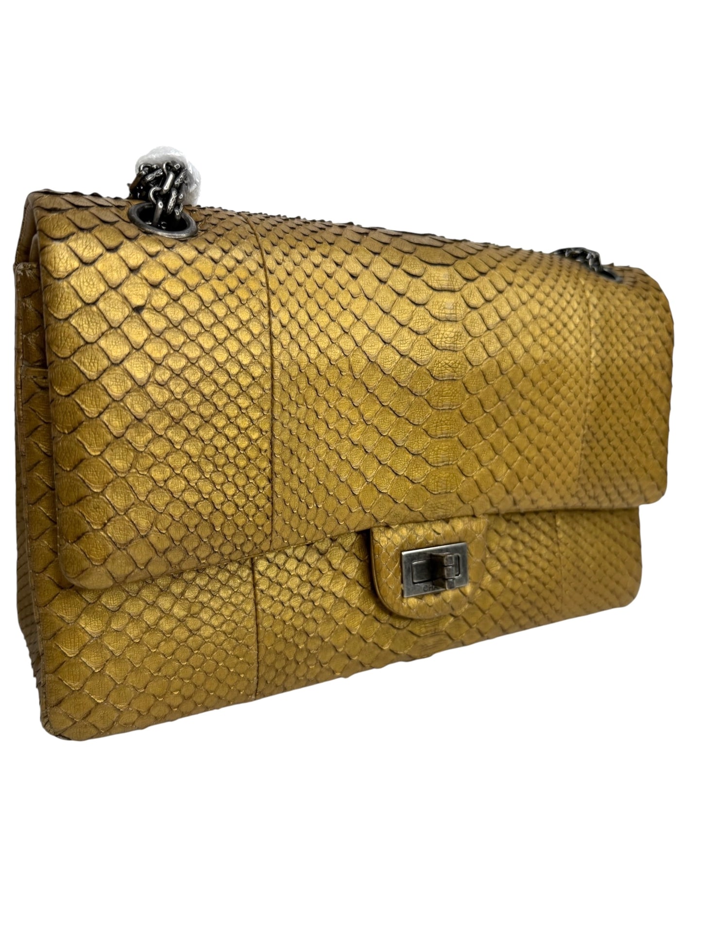 Chanel Gold Python 255 Reissue Double Flap T8735