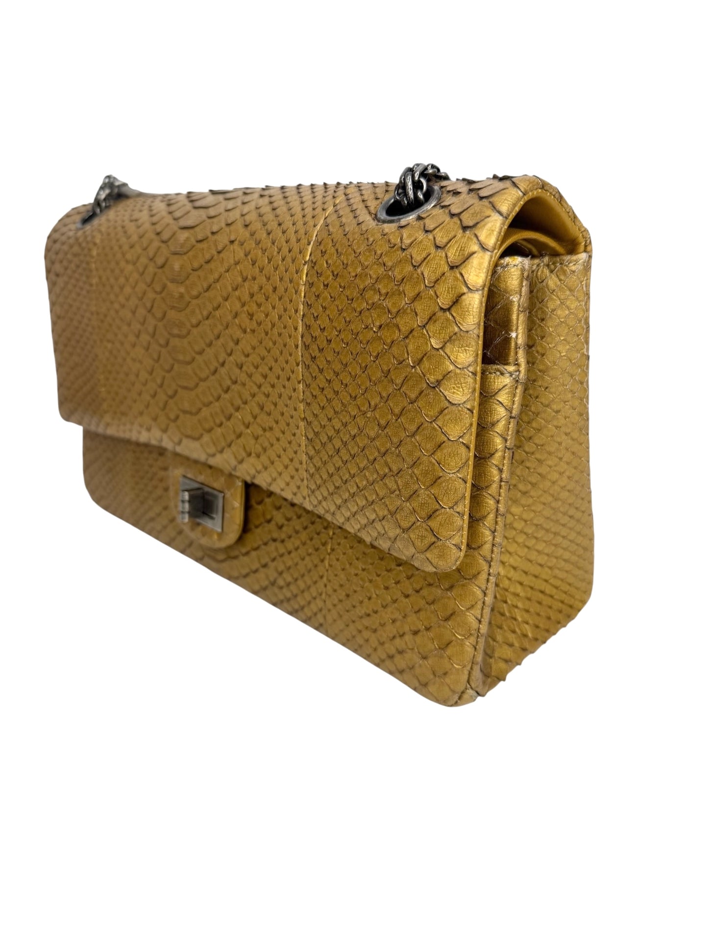 Chanel Gold Python 255 Reissue Double Flap T8735