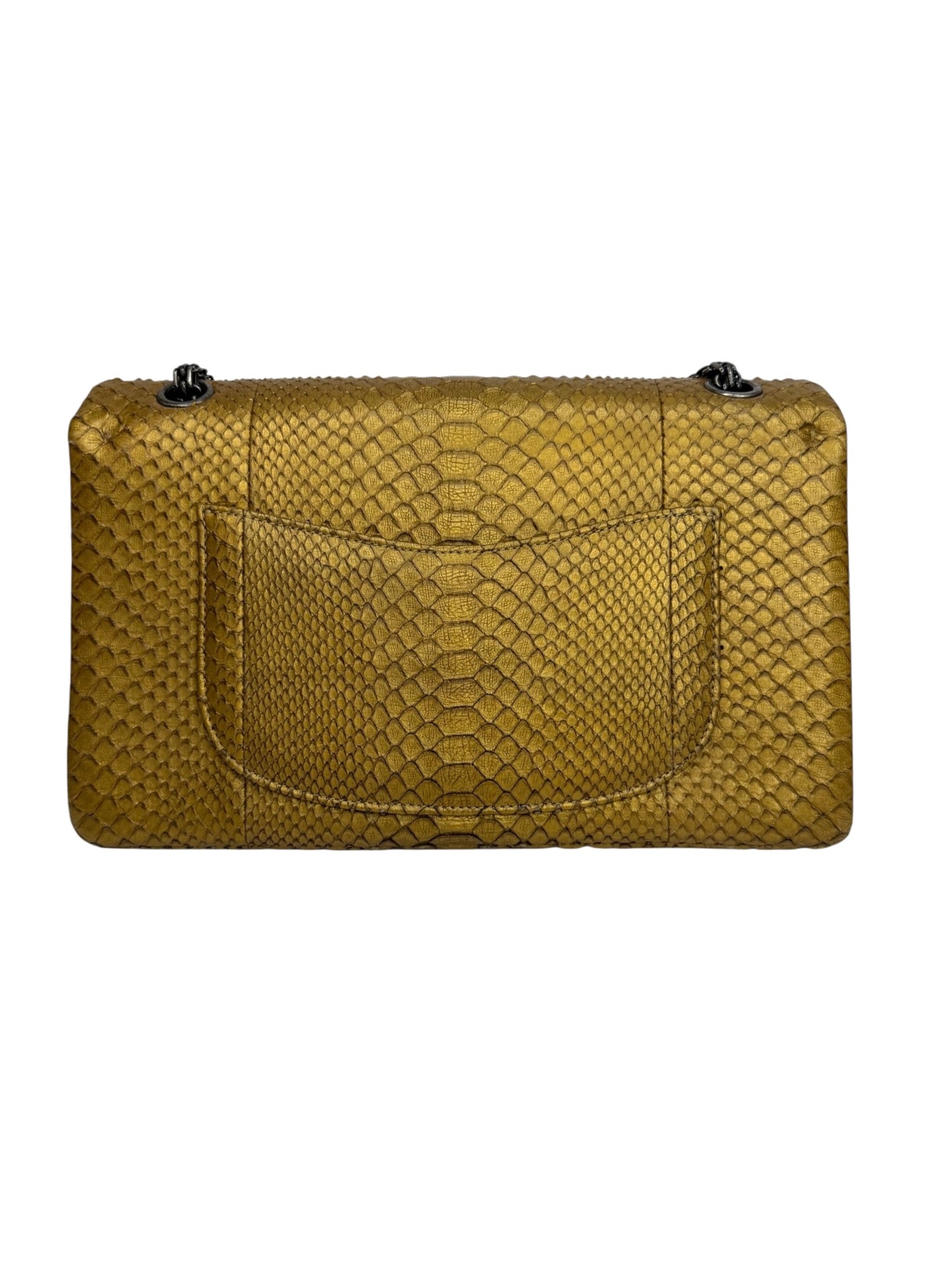 Chanel Gold Python 255 Reissue Double Flap T8735
