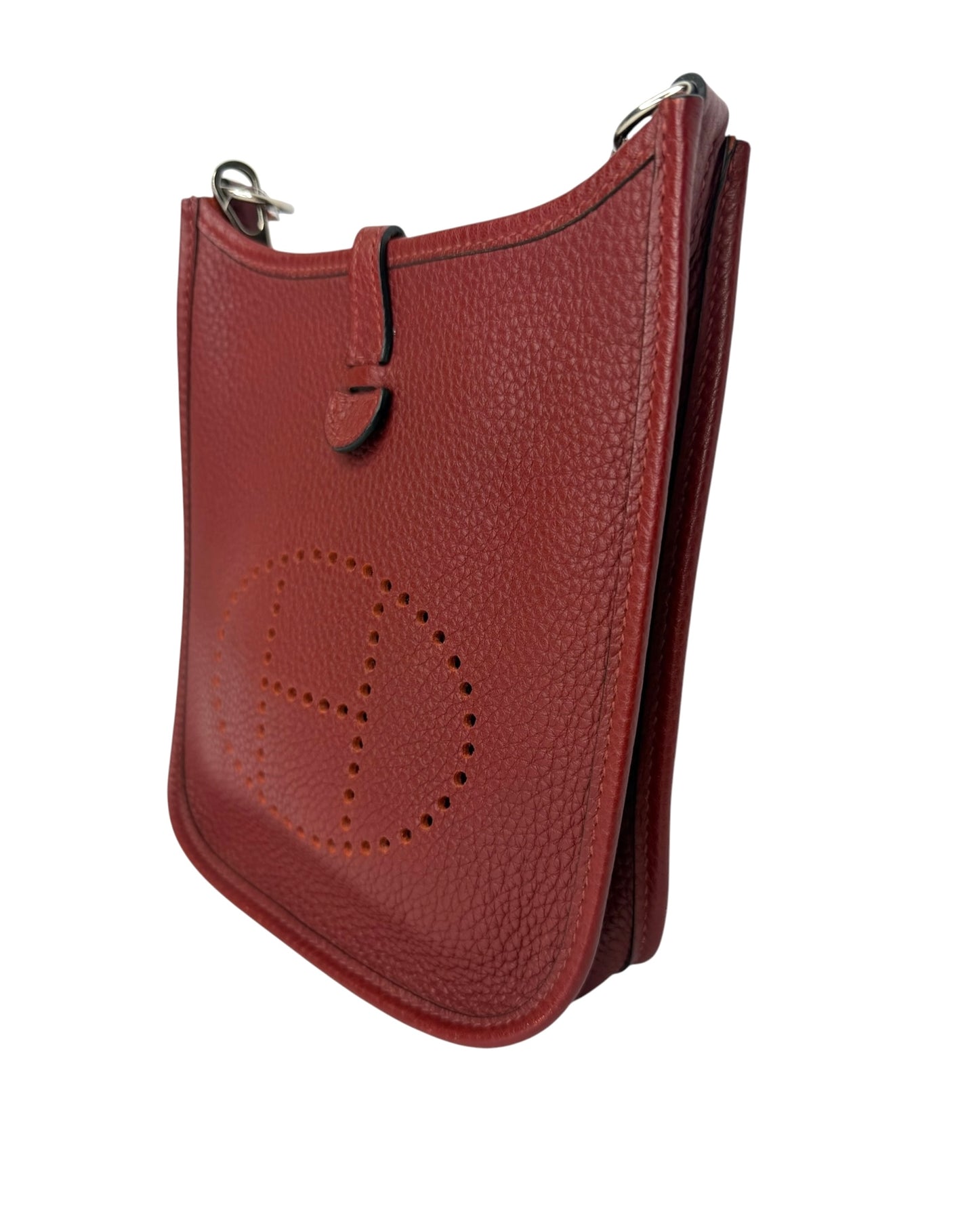 Hermes Evelyne TPM Rouge H Dark Red Clemence Palladium Hardware T8698