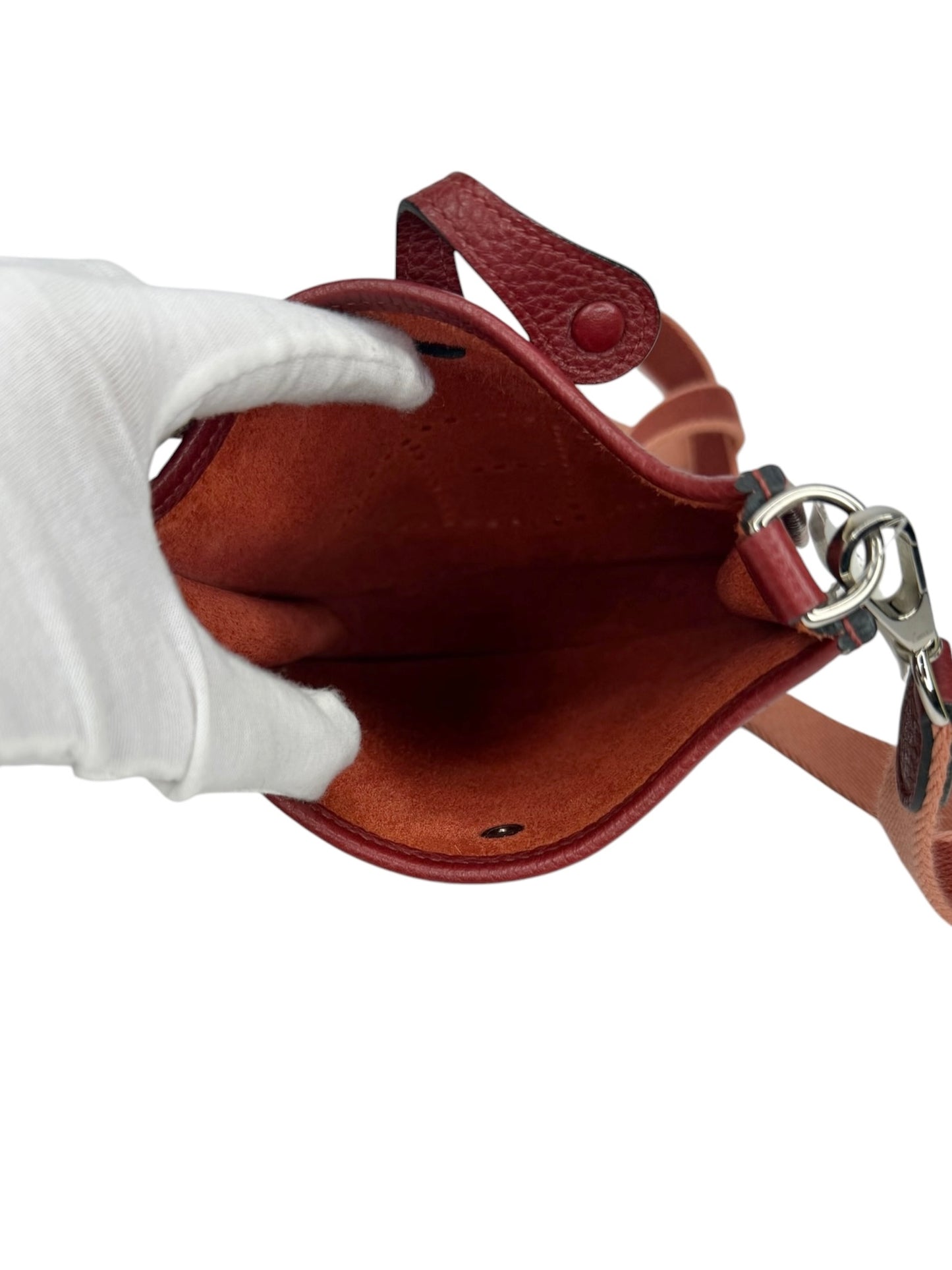 Hermes Evelyne TPM Rouge H Dark Red Clemence Palladium Hardware T8698