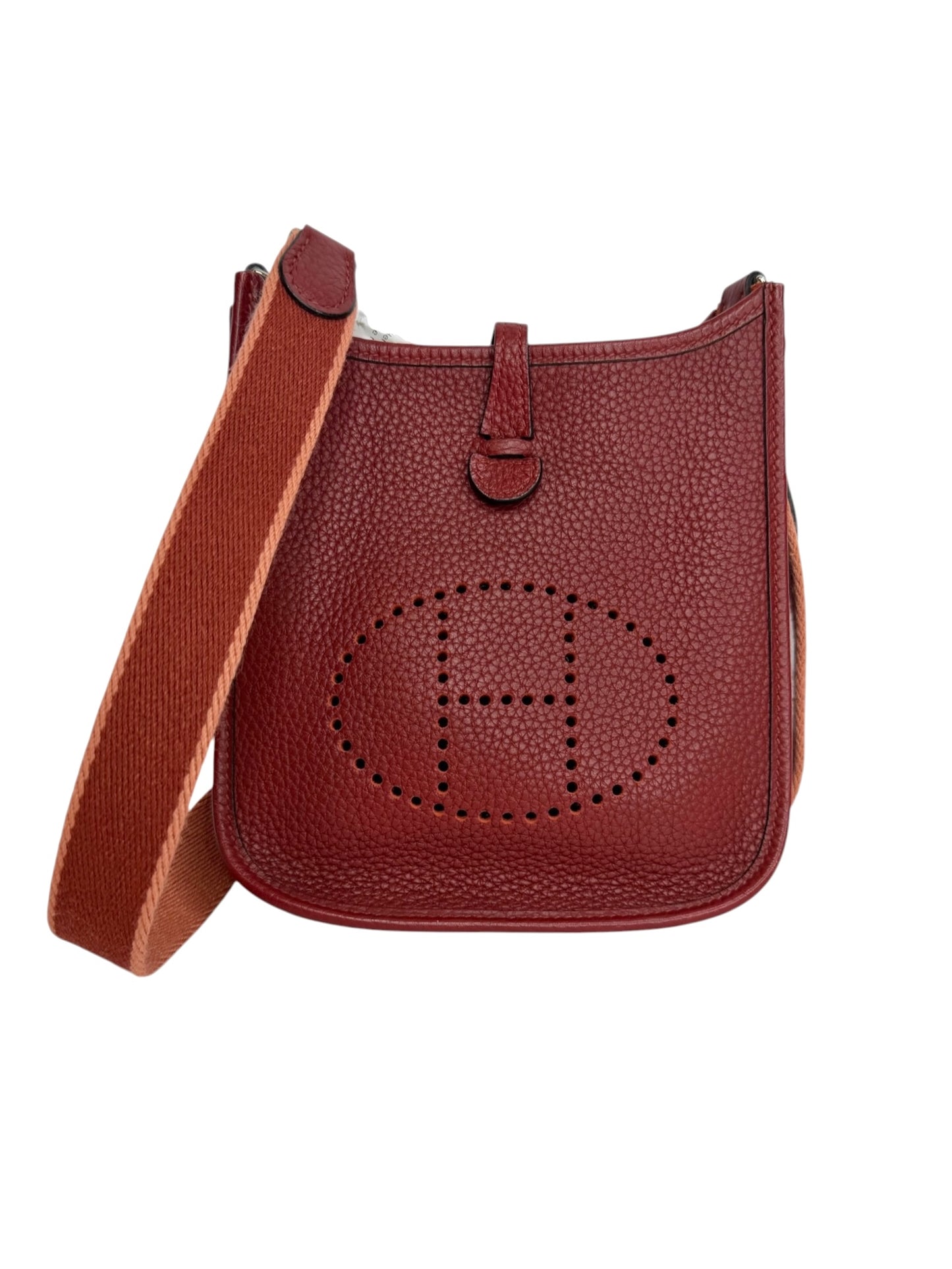 Hermes Evelyne TPM Rouge H Dark Red Clemence Palladium Hardware T8698