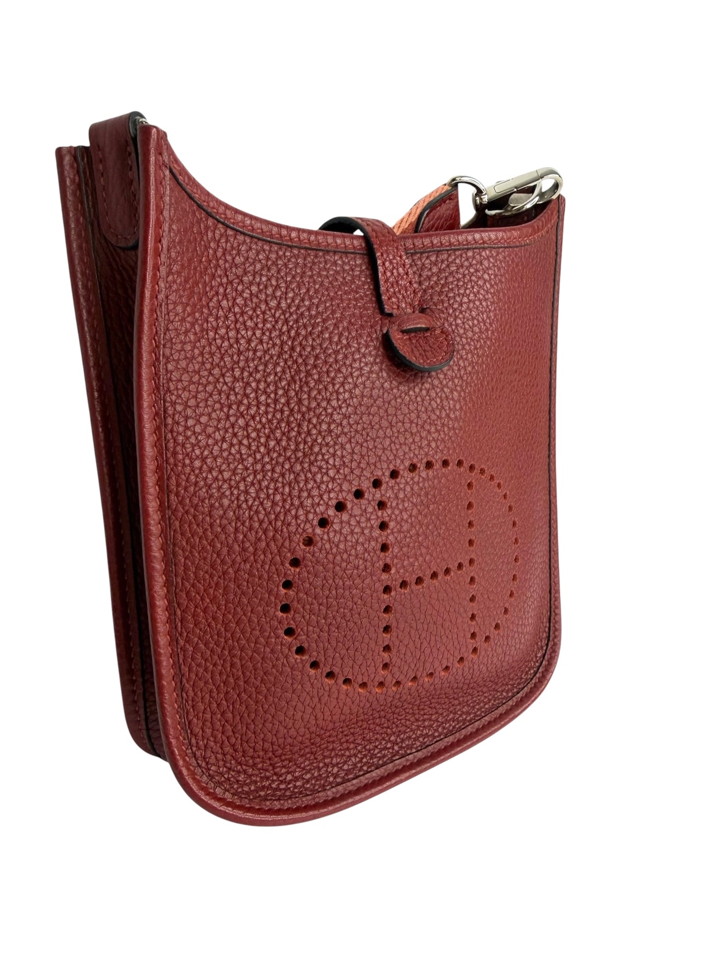Hermes Evelyne TPM Rouge H Dark Red Clemence Palladium Hardware T8698