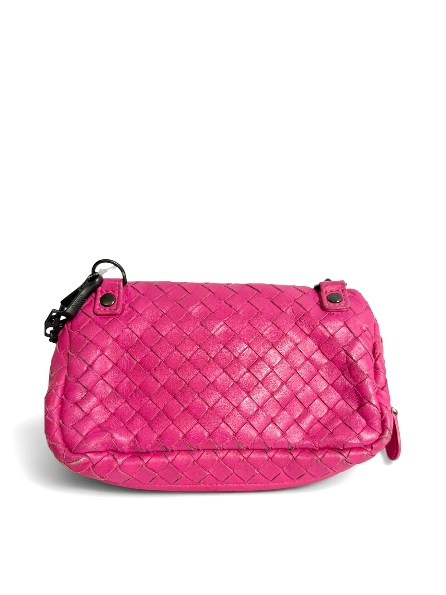 Bottega Veneta Pink Mini Nappa Intrecciato Flap Crossbody
