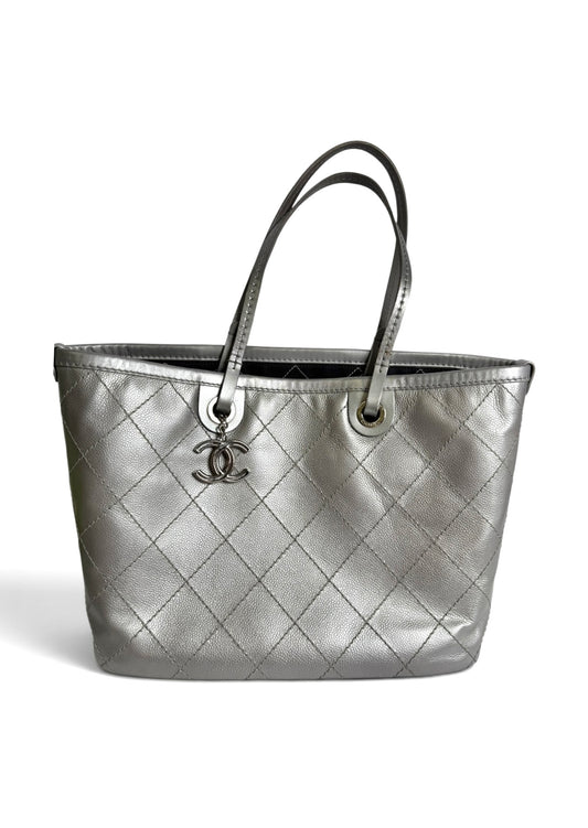 Chanel Shopping Fever Tote Silver