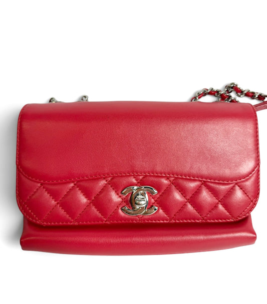 Chanel Tramezzo Small Flap Red SHW