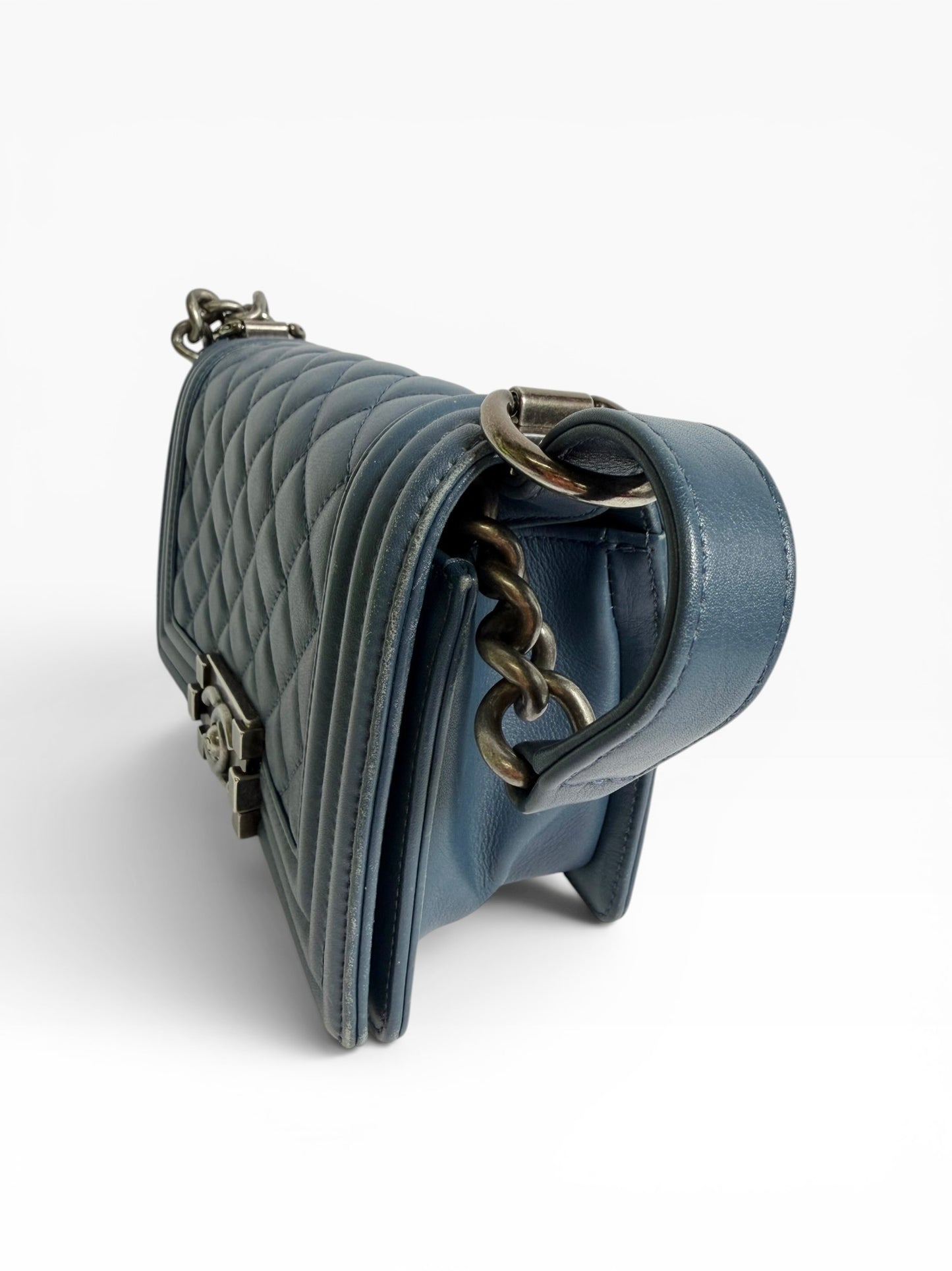 Chanel Quilted Le Boy Mini Blue RHW