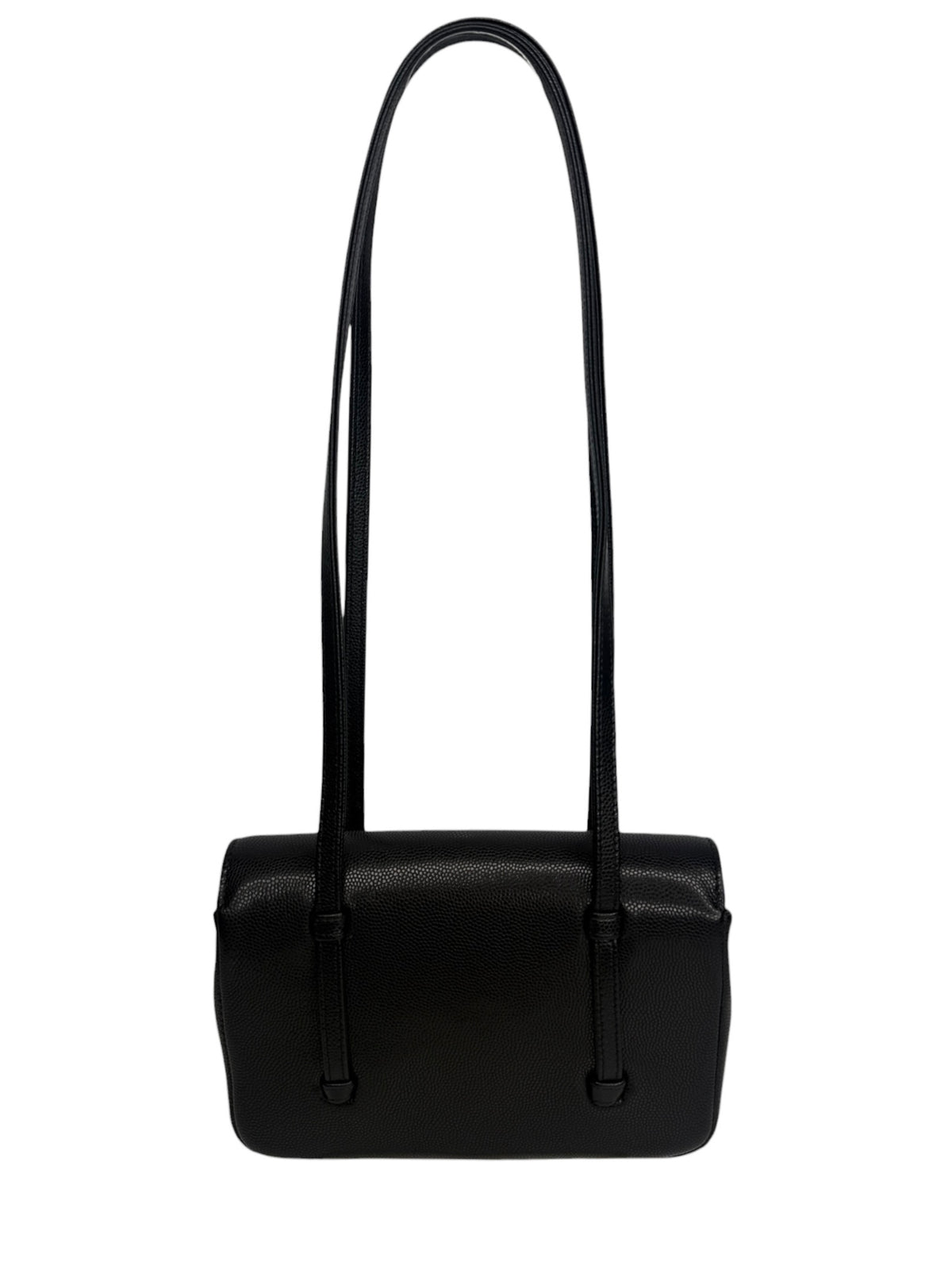 Chanel Shiny Black Caviar Mini Preppy Coco Shoulder Bag T8838