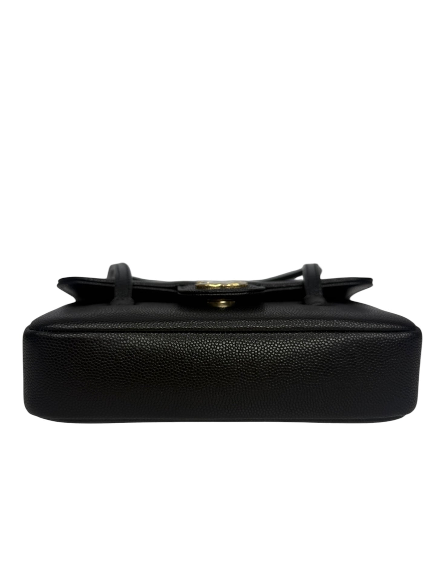 Chanel Shiny Black Caviar Mini Preppy Coco Shoulder Bag T8838