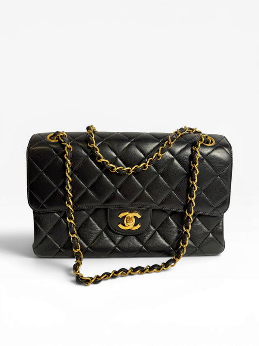 Chanel Vintage Double Side Classic Flap Medium Black GHW