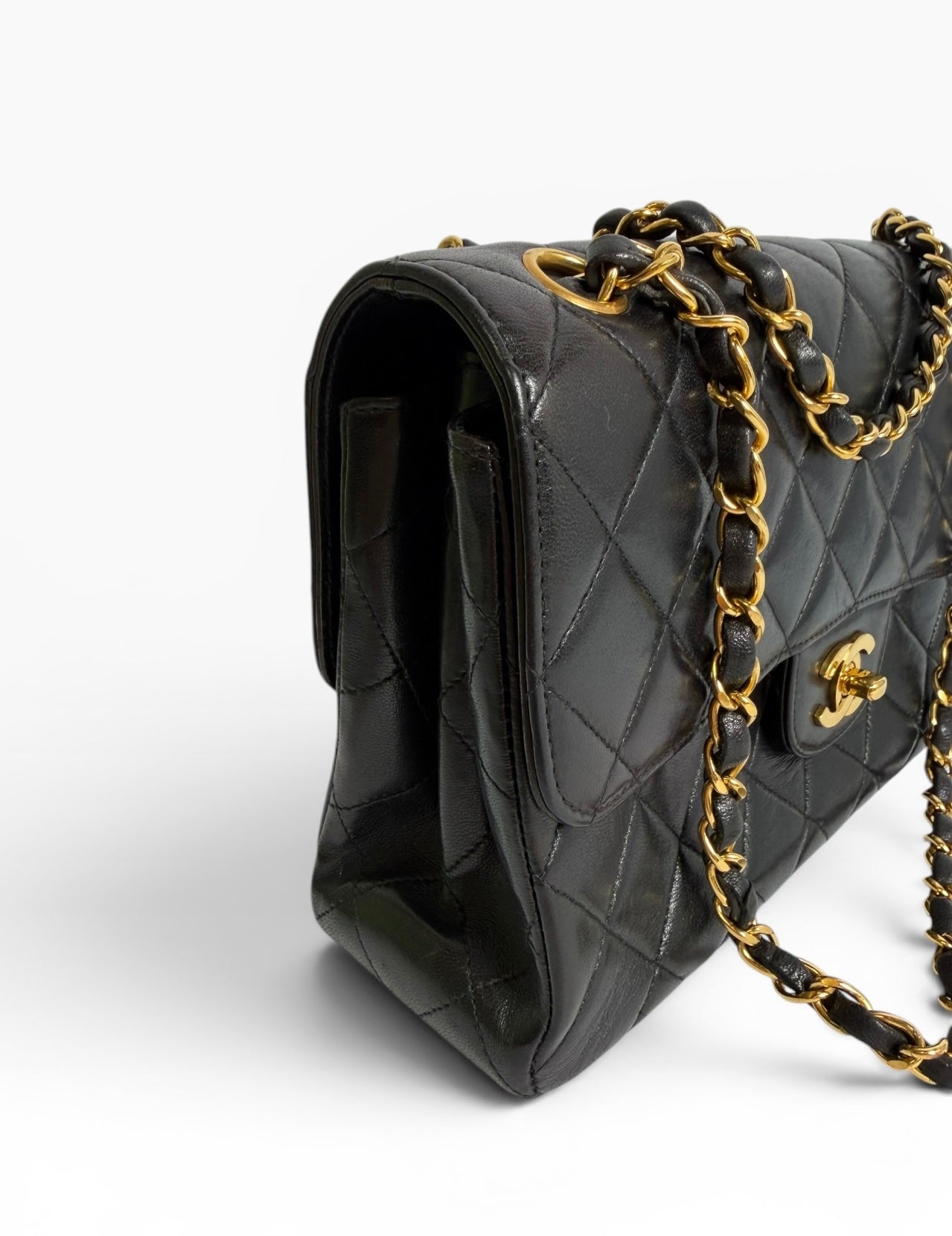 Chanel Vintage Double Side Classic Flap Medium Black GHW