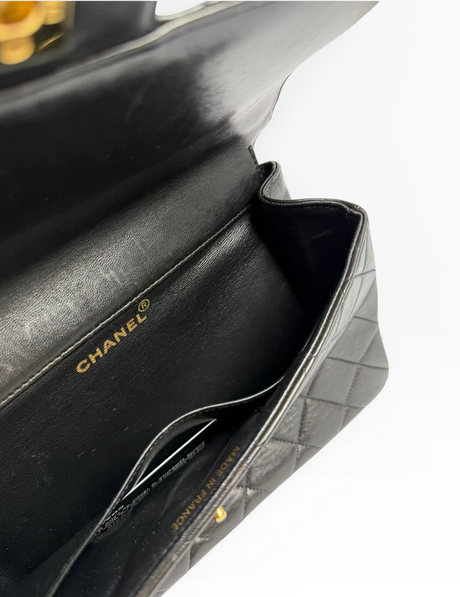 Chanel Vintage Double Side Classic Flap Medium Black GHW