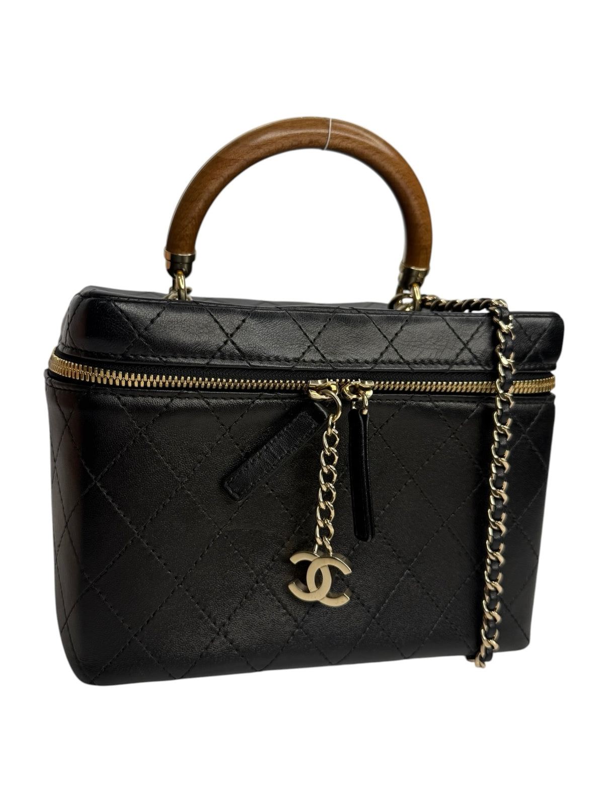 Chanel Black Quilted Lambskin Knock On Wood Vanity T8882