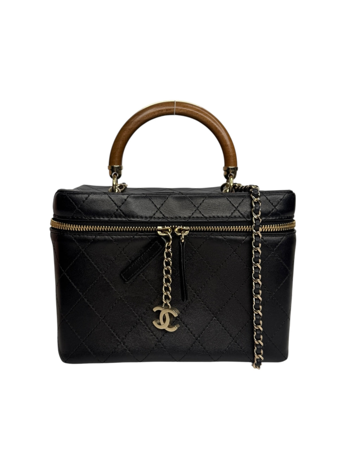 Chanel Black Quilted Lambskin Knock On Wood Vanity T8882