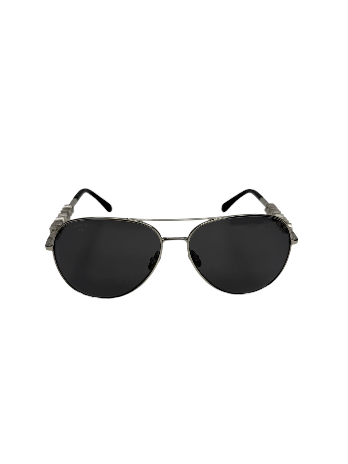 Chanel Side Sparkle Logo Aviator Sunglasses T8827
