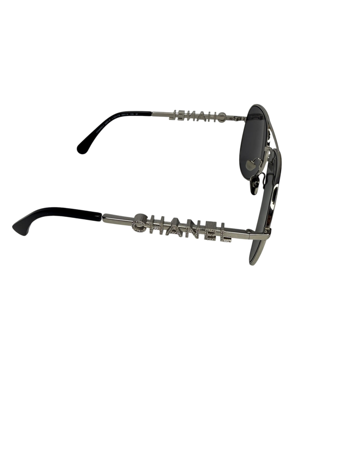 Chanel Side Sparkle Logo Aviator Sunglasses T8827