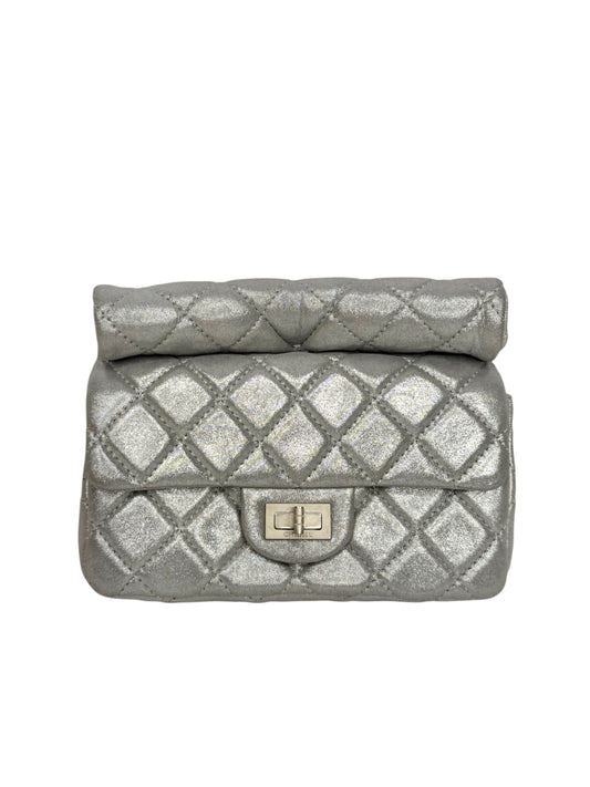 Chanel Silver Reissue 2.55 Roll Clutch T8842