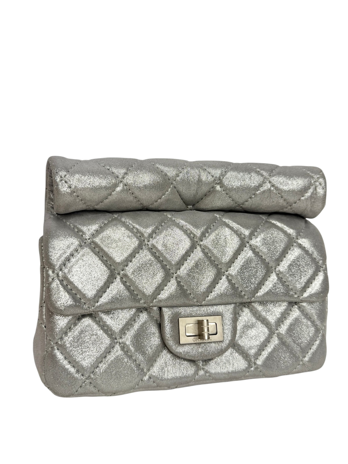 Chanel Silver Reissue 2.55 Roll Clutch T8842