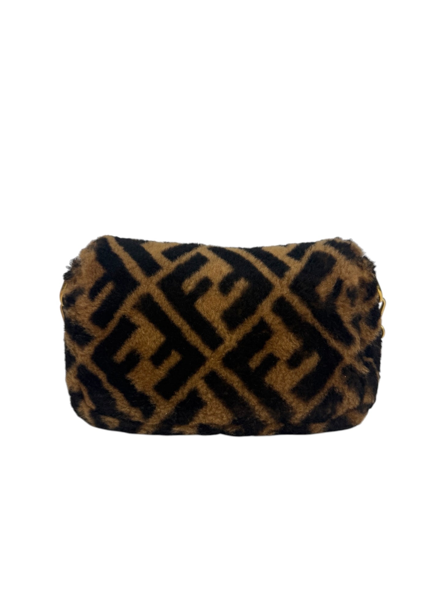 Fendi Mini Zucca Shearling Baguette T8868