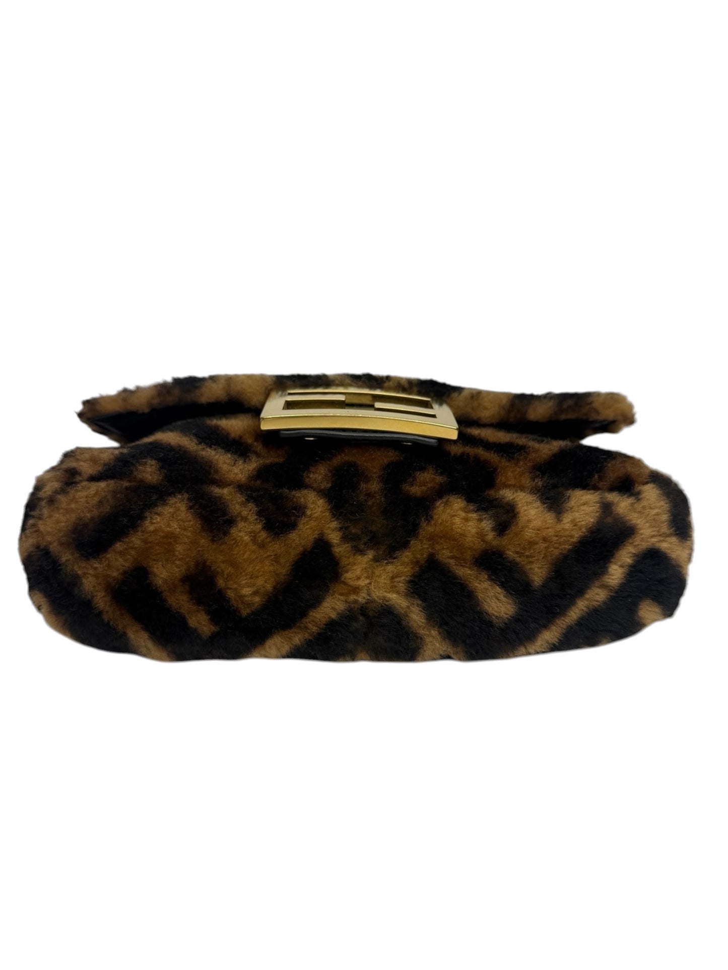 Fendi Mini Zucca Shearling Baguette T8868