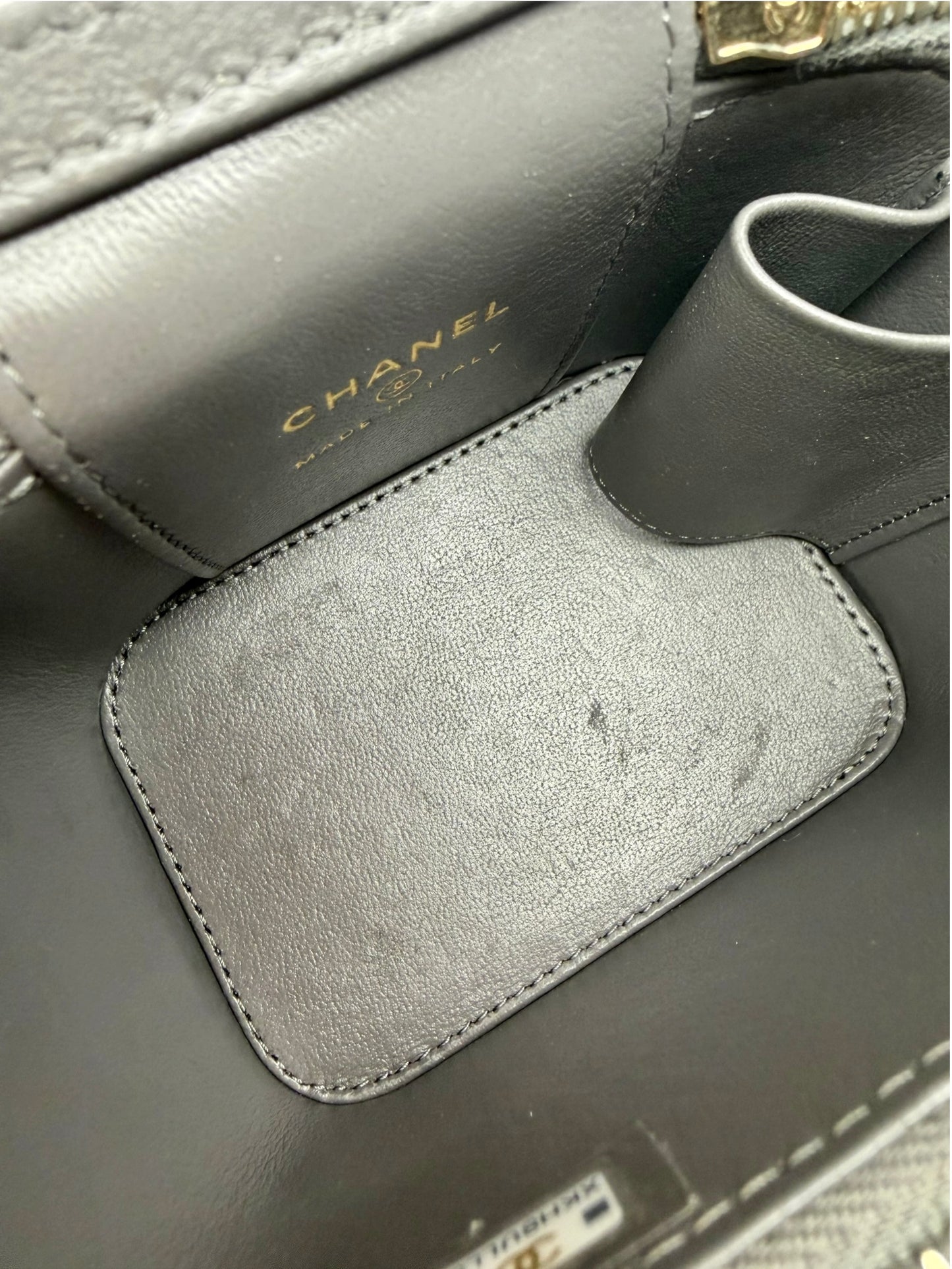 Chanel Grey Lambskin Mini Top Handle Vanity T8740