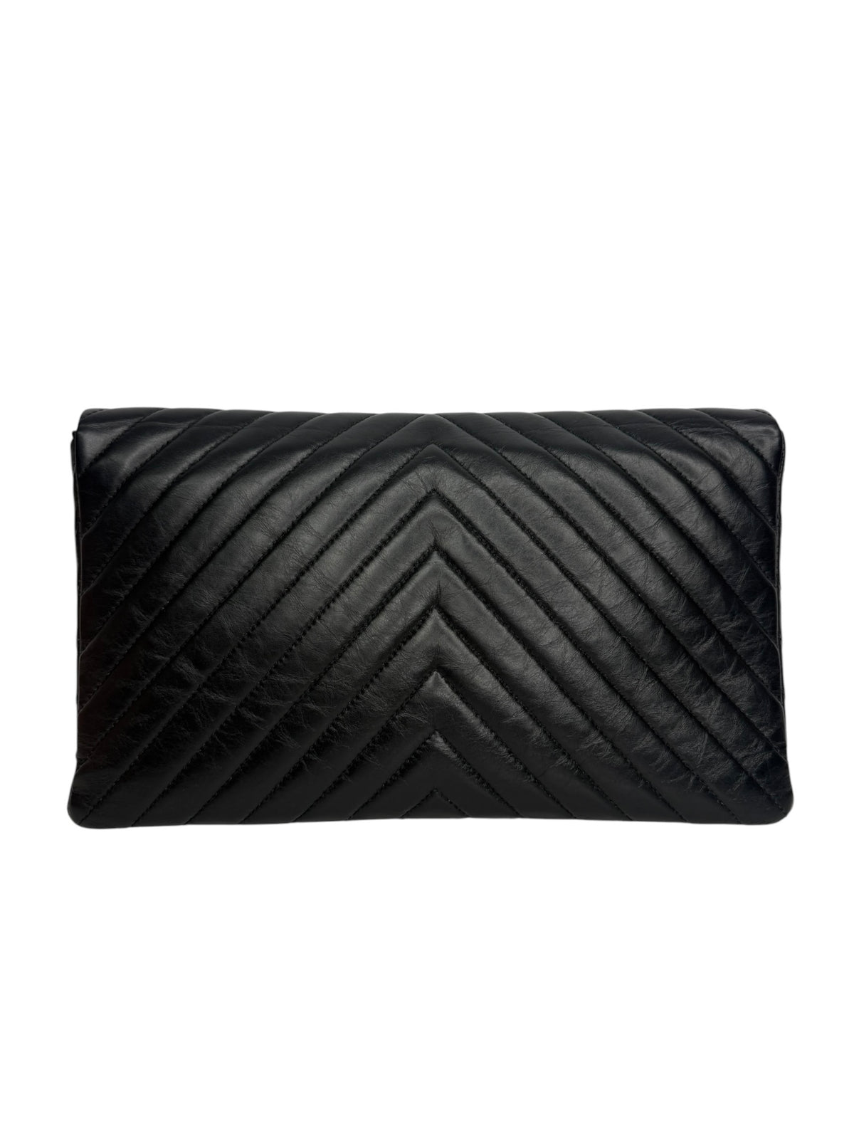 Chanel So Black Chevron Reissue Clutch T8843