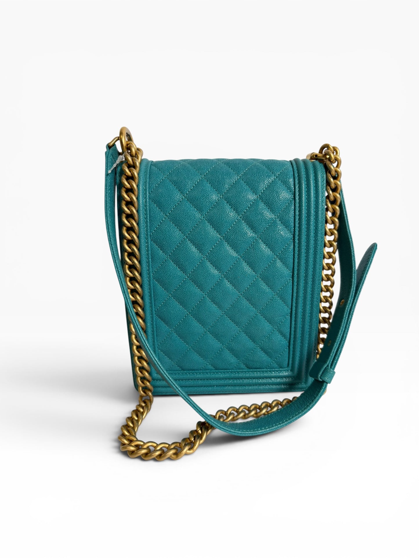 Chanel North South Boy Bag Blue Caviar GHW