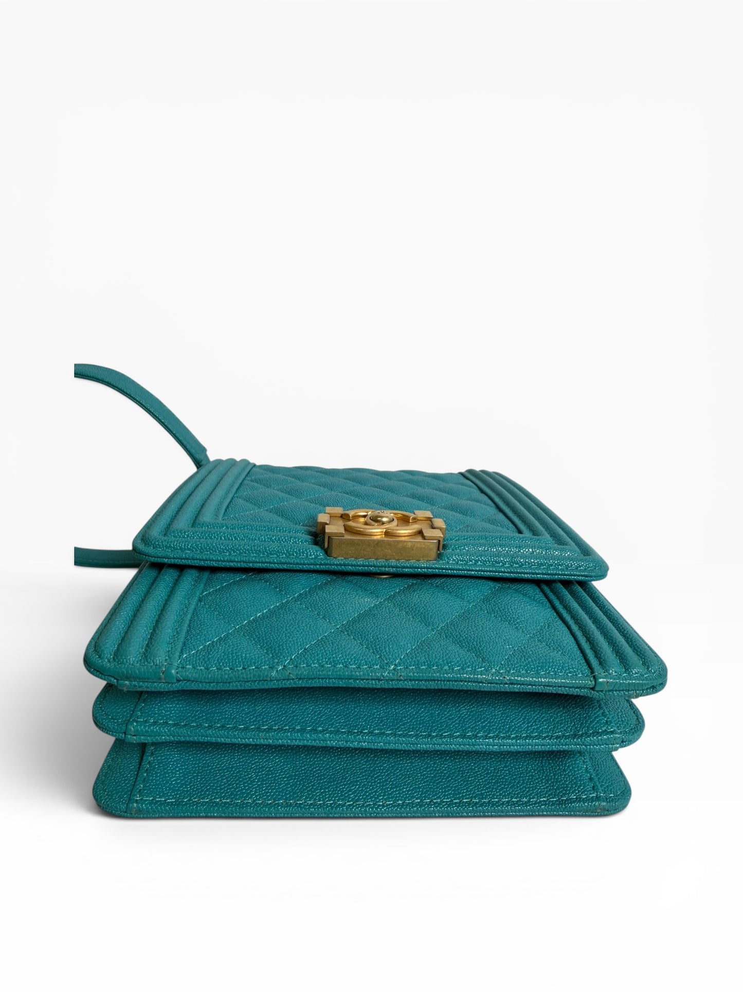 Chanel North South Boy Bag Blue Caviar GHW