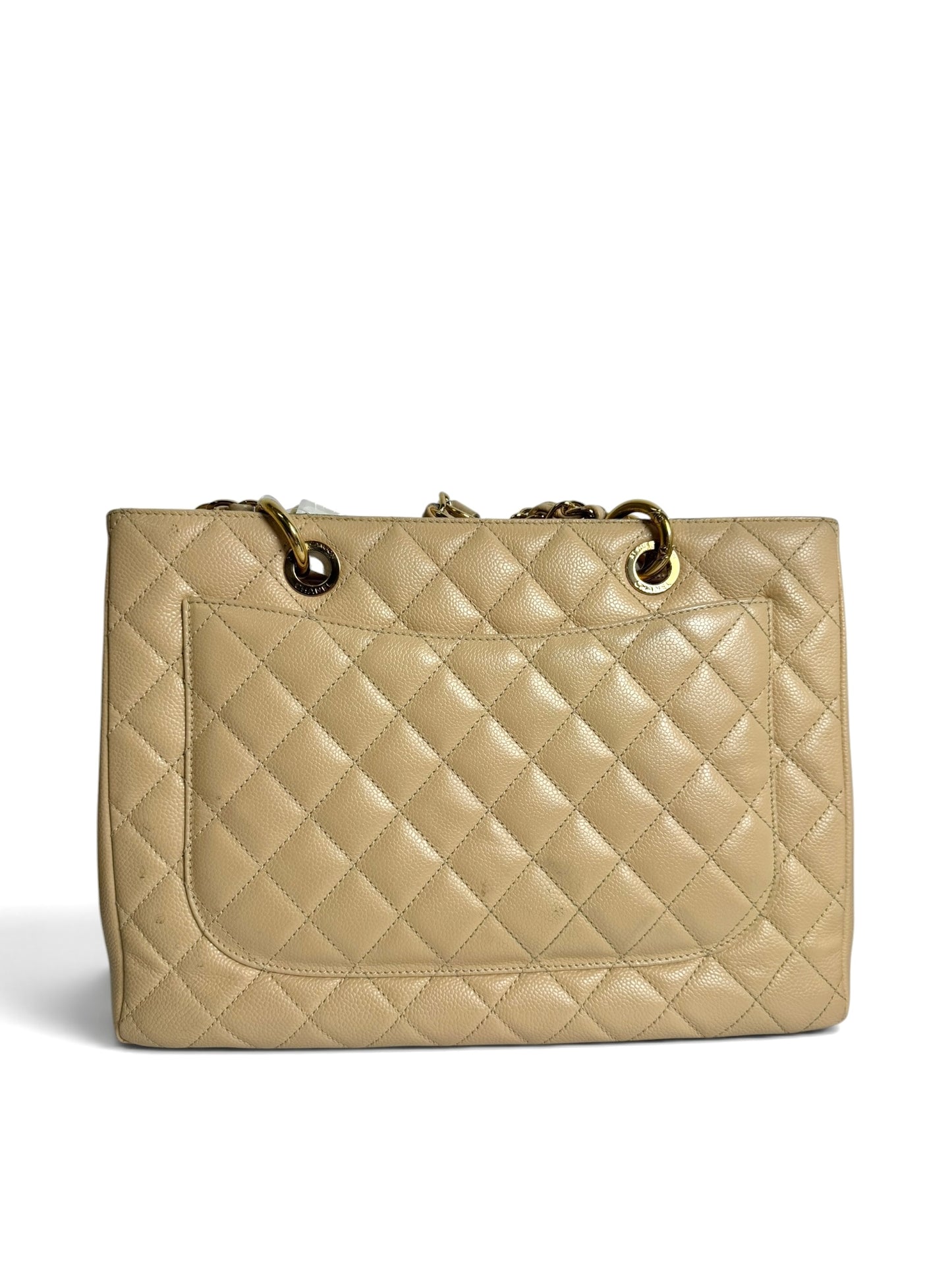 Chanel Caviar Beige Grand Shopping Tote GHW